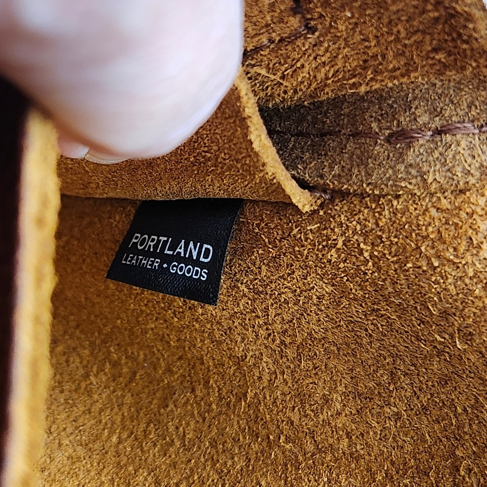 Portland Leather Goods Brown Pebbled Leather Crossbody Bag Artisan Made Small - Picture 9 of 13